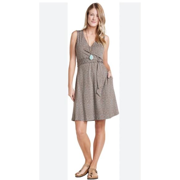 Toad & Co Cue Wrap Dress Women’s Medium Brown Sleeveless Organic Cotton TENCEL - Picture 1 of 10